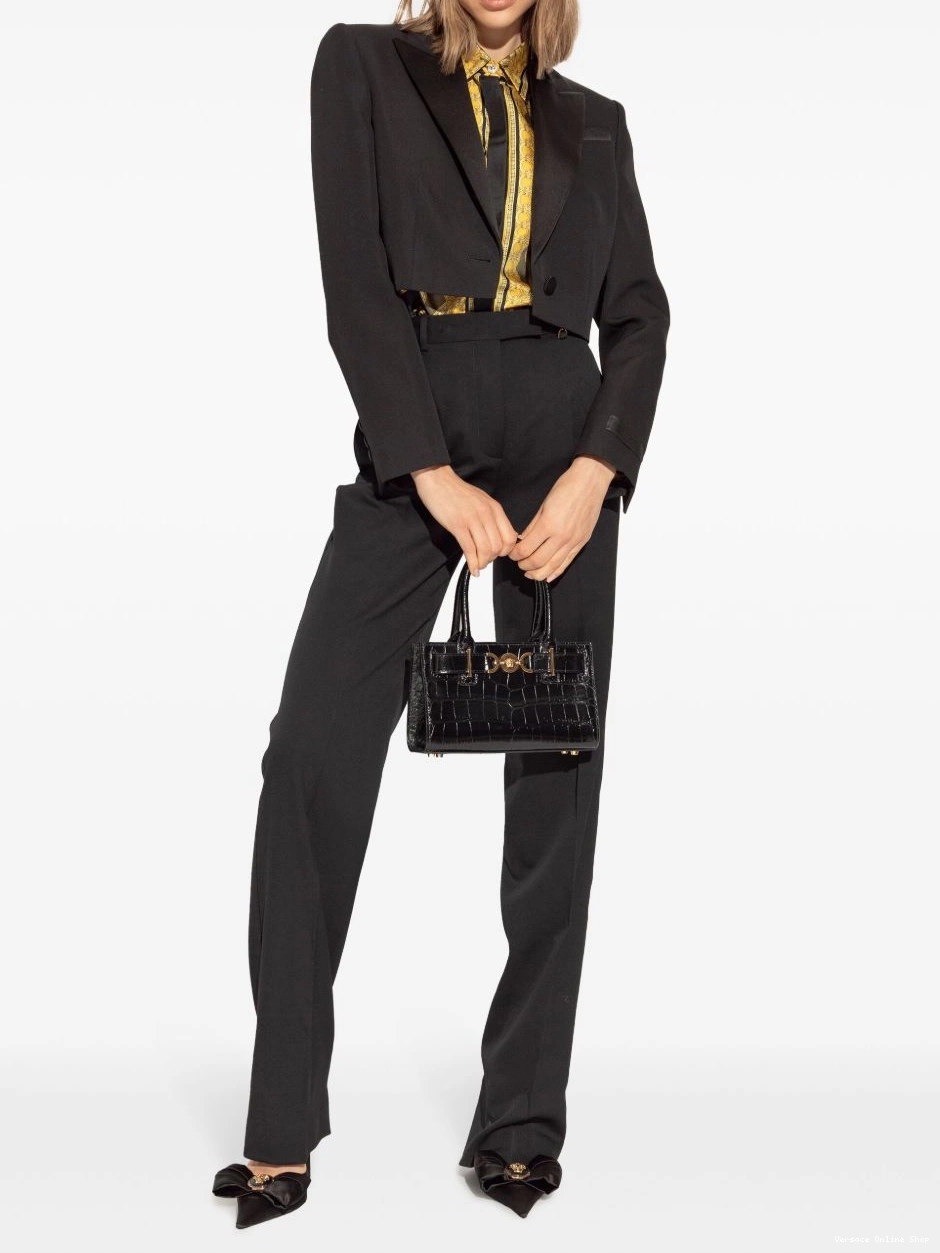Affordable logo-patch Versace blazer cropped Women 0720